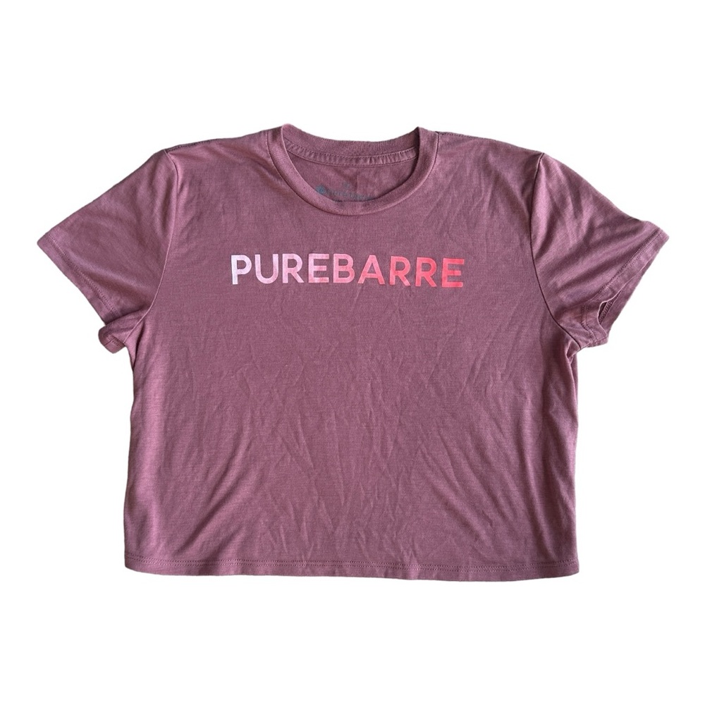 Pure Barre Ombré Pink Crop Top Workout Shirt NWOT